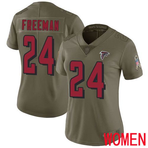 Atlanta Falcons Limited Olive Women Devonta Freeman Jersey NFL Football #24 2017 Salute to Service